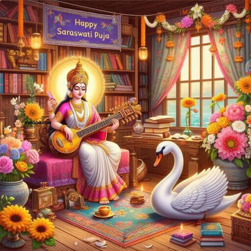 Happy Saraswati Puja Banner Poster Free Download 1 Happy Saraswati Puja