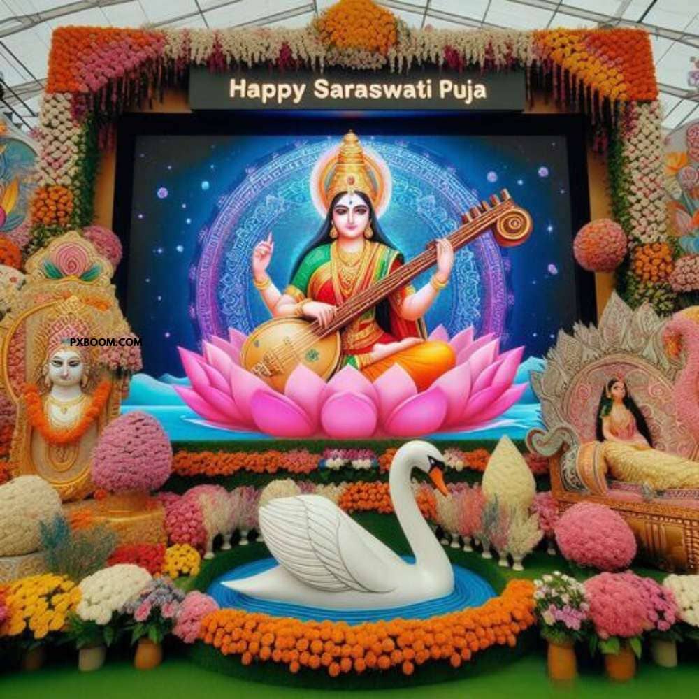 Happy Saraswati Puja Banner Poster Free Download 12 Happy Saraswati Puja