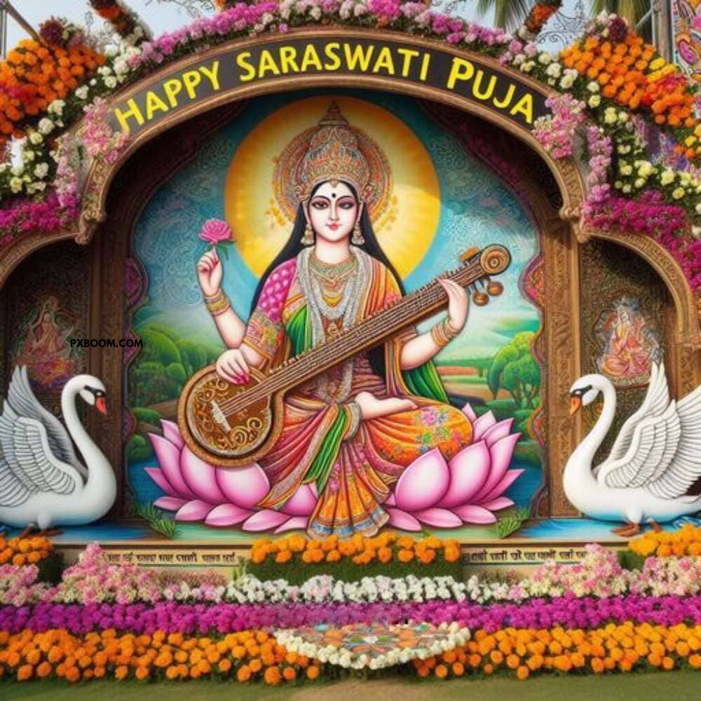 Happy Saraswati Puja Banner Poster Free Download 14 Happy Saraswati Puja