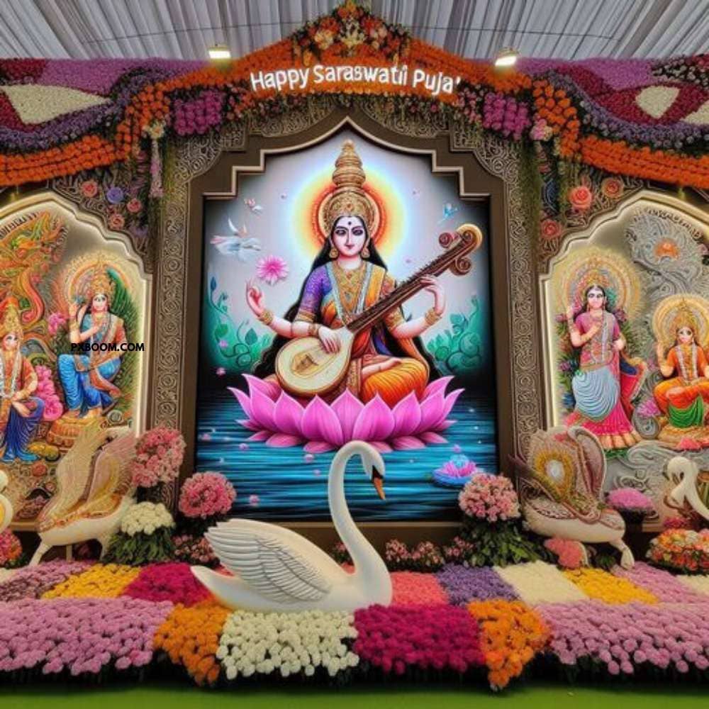 Happy Saraswati Puja Banner Poster Free Download 4 Happy Saraswati Puja