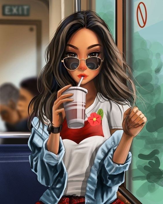 Stylish Cartoon Girl Dp For Instagram