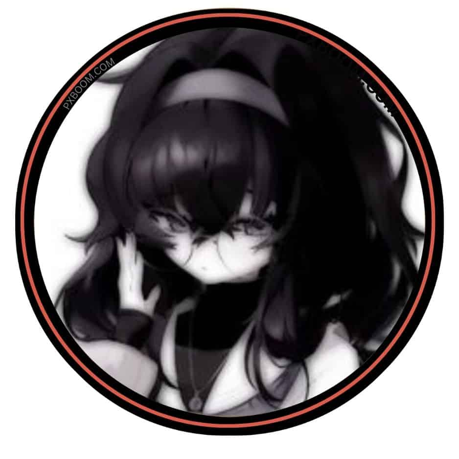 anime girl pfp black and white 1024x1024 1 Funny PFP For School