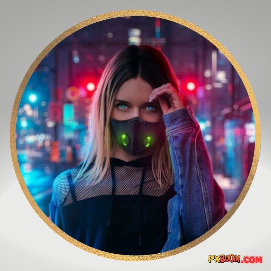 attitude mask girl pic cartoon