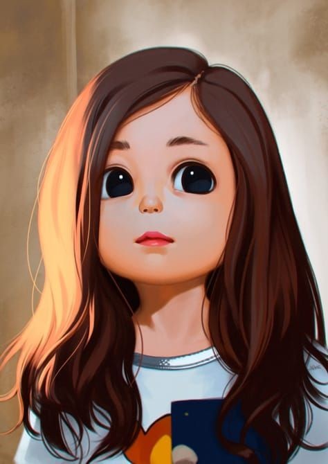 Beautiful Cartoon Girl Photo