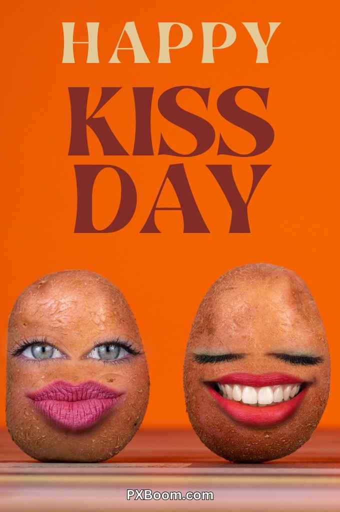 funny kiss day greeting image