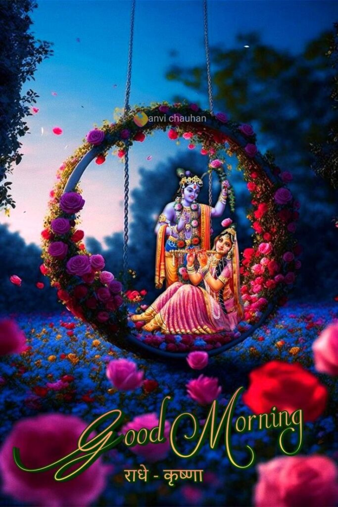good morning images krishna and radha 683x1024 1 Radha Krishna Good Morning
