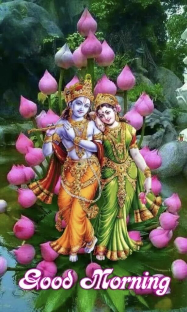 good morning images with god radha krishna 614x1024 1 Radha Krishna Good Morning