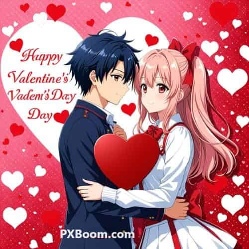 happy valentine's day anime love