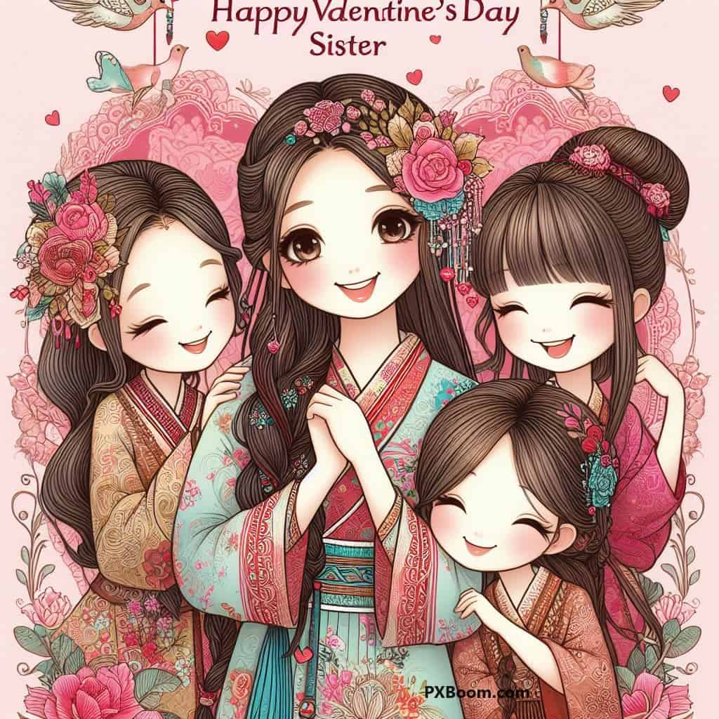 happy valentine's day sister happy image