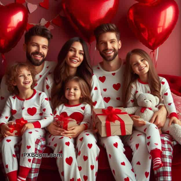 happy valentine's day family celebrate image