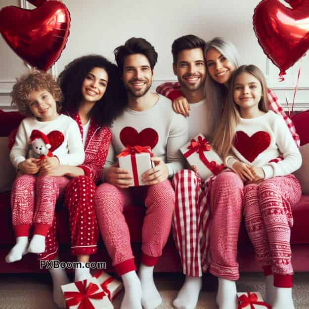 happy valentine's day family together image