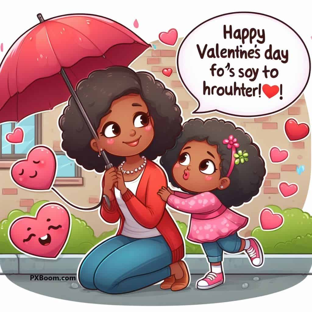 happy valentine's day african american daughter