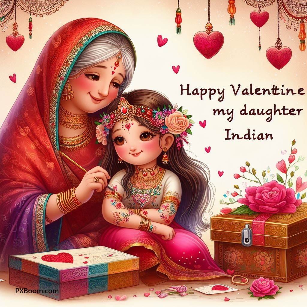 happy valentine's day daughter Indian