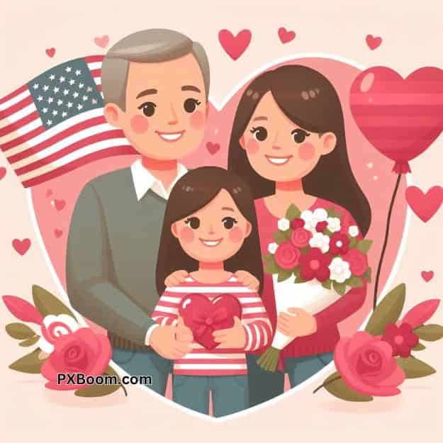 happy valentine's day american family pic