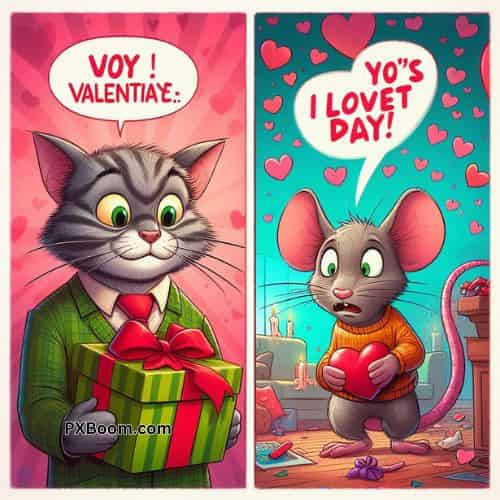 happy valentines day funny cat comic