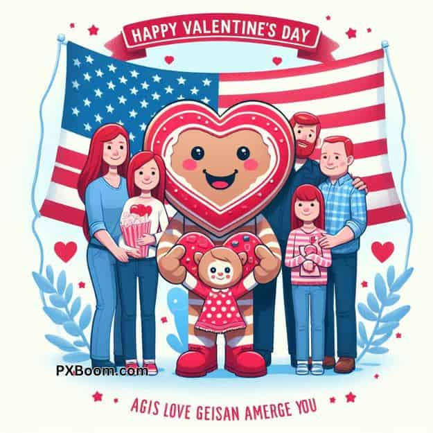 happy valentine's day north american family image