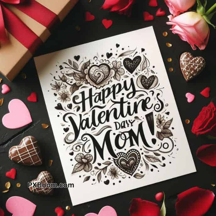 happy valentine's day mom greeting card