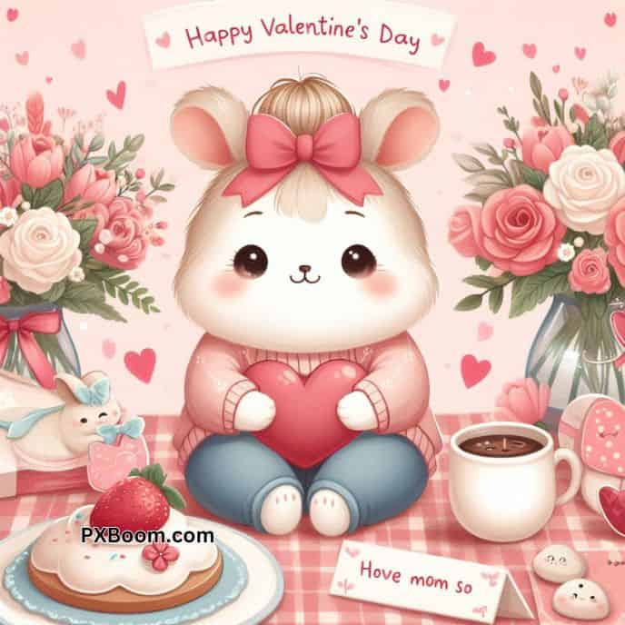 happy valentine's day mother cute image