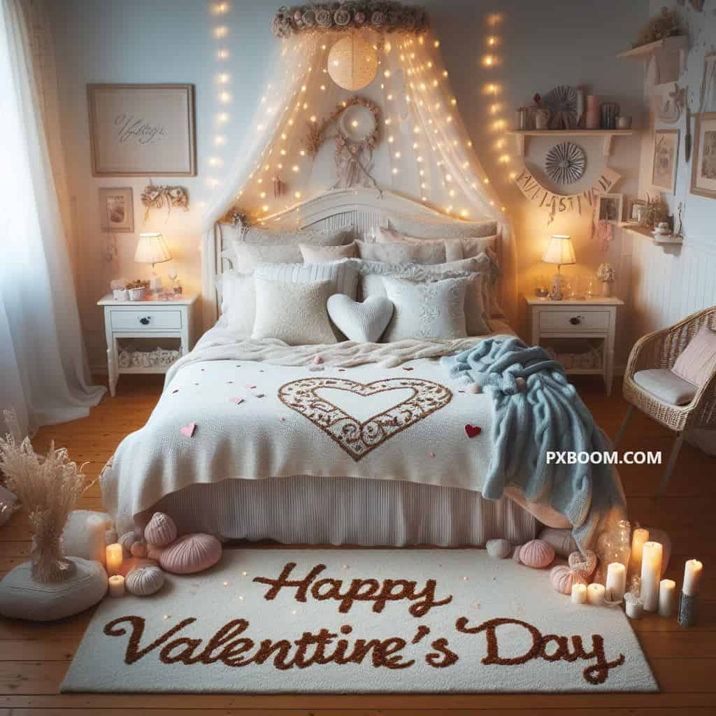 happy valentine's day bed