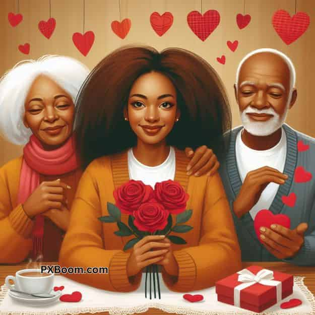 happy valentine's day african family image