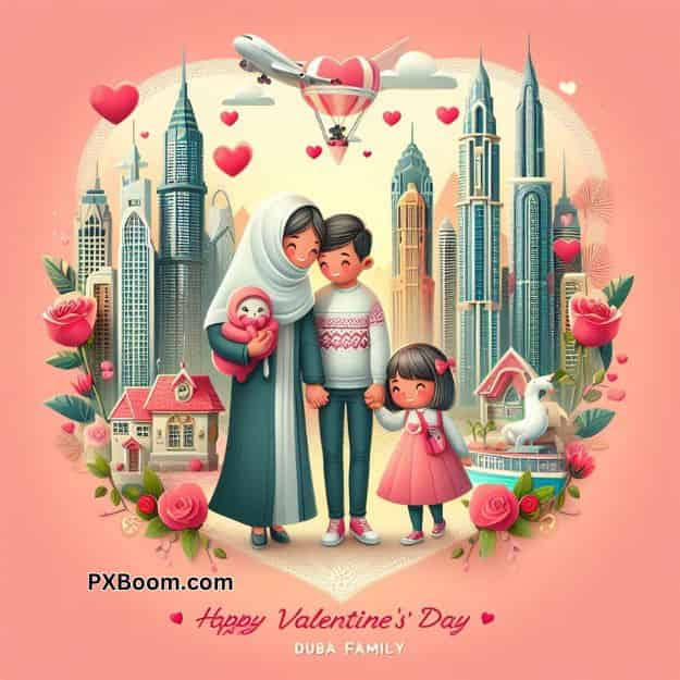 happy valentine's day dubai family image