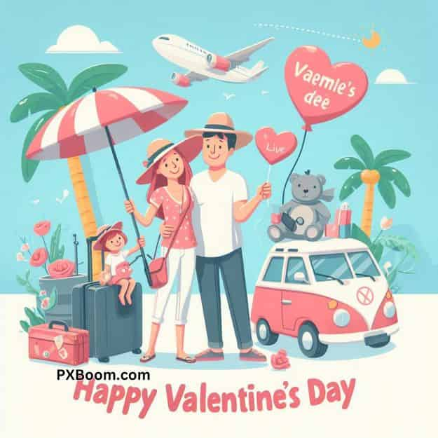 happy valentine's day family vacation image