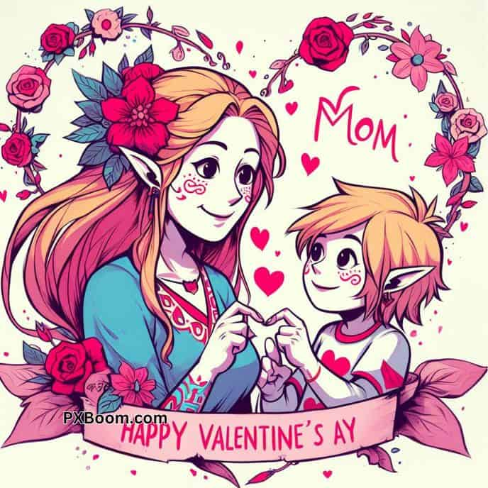 happy valentine's day mom art image