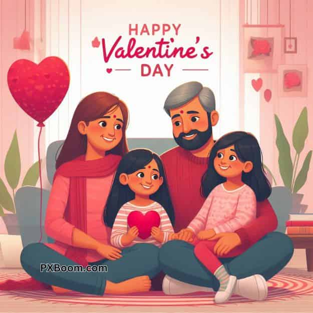 happy valentine's day family image