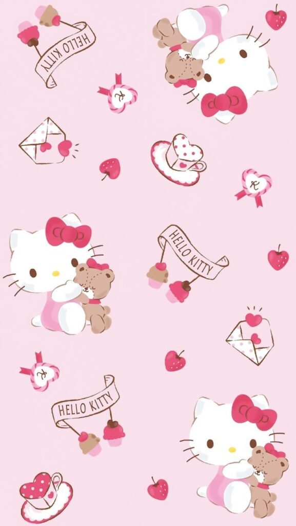 hello kitty wallpaper pink 577x1024 1 Hello Kitty wallpaper