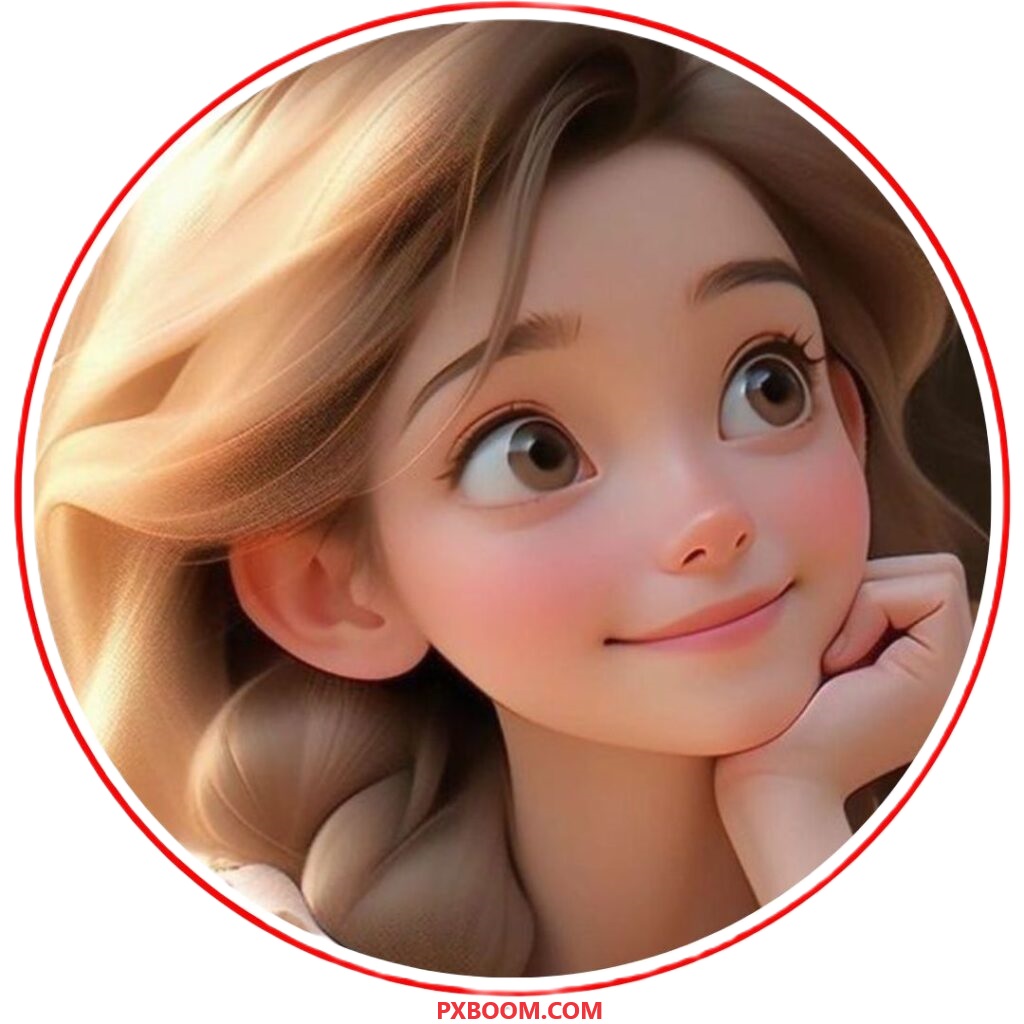 Cute Girl Photo Cartoon