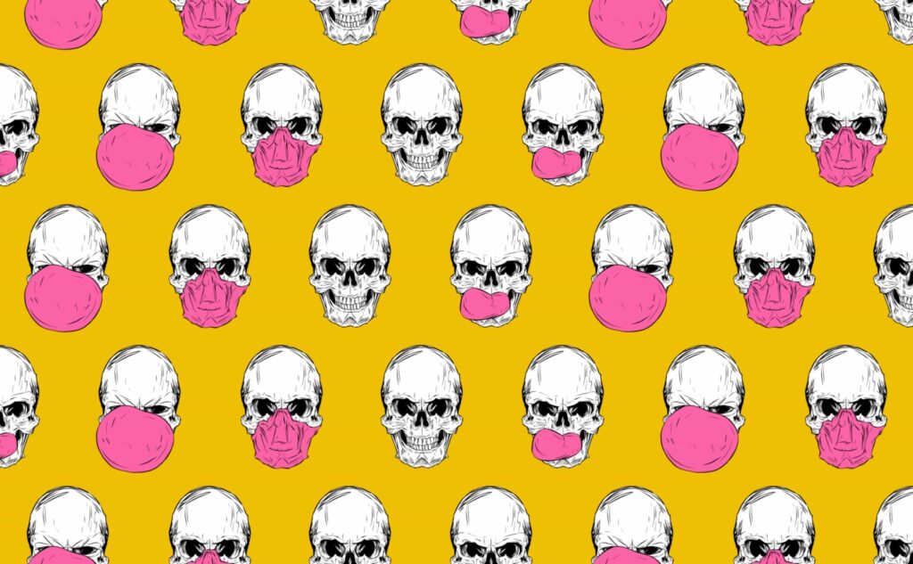 9767115 skulls chewing gum wallpaper for walls Pink Skull wallpapers