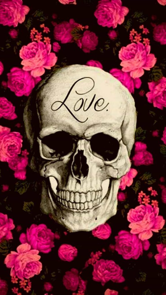 9767125 sugar skull wallpaper with pink roses Cyberpunk wallpaper