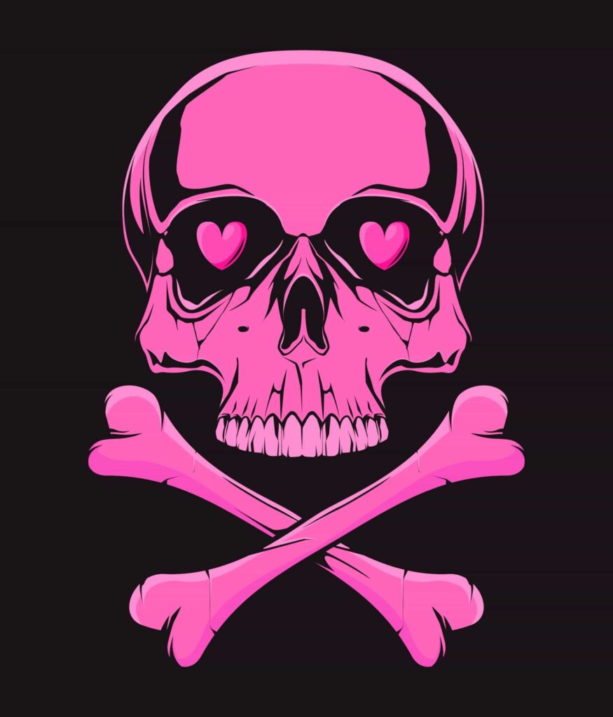 9767137 pink skull with bones illustration Cyberpunk wallpaper