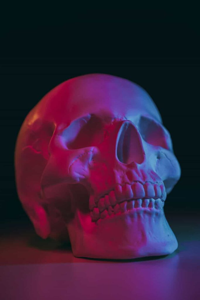 9767152 pink skull with black background photo Cyberpunk wallpaper