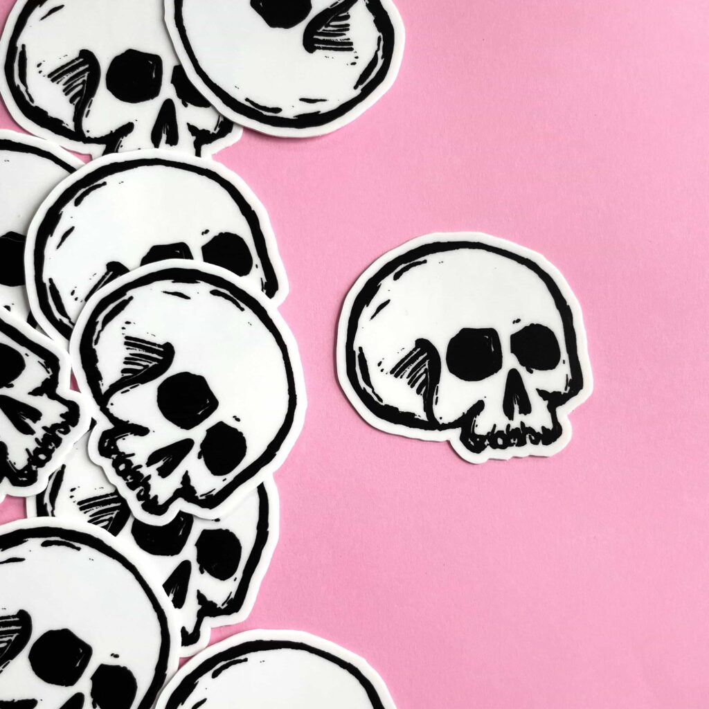 9767167 mini skull sticker Pink Skull wallpapers
