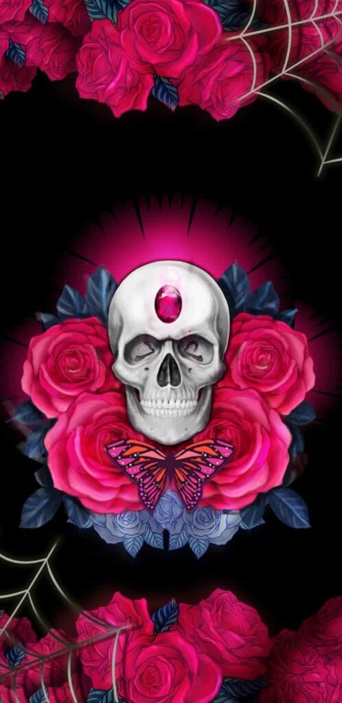 9876859101 pink skull wallpaper skull artwork Cyberpunk wallpaper